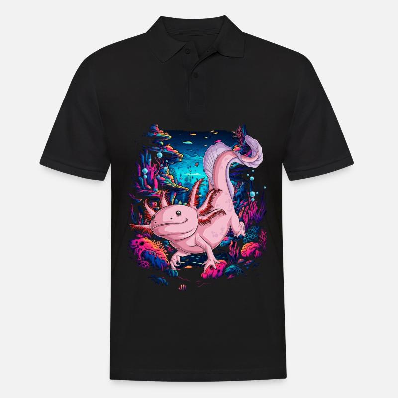 Axolotl - Männer Poloshirt - Schwarz