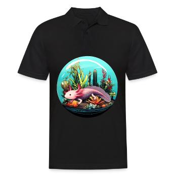 Axolotl - Men's Polo Shirt - black - Front - Kai (181cm)