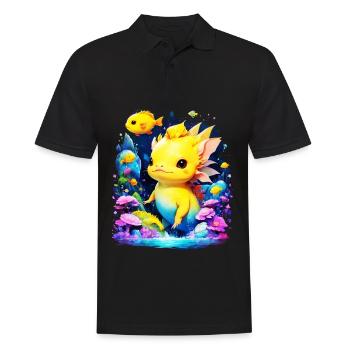 Axolotl - Men's Polo Shirt - black - Front - Kai (181cm)