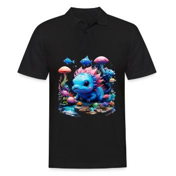Axolotl - Men's Polo Shirt - black - Front - Kai (181cm)