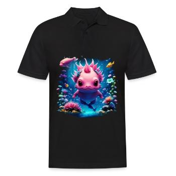 Axolotl - Men's Polo Shirt - black - Front - Kai (181cm)