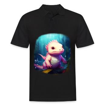 Axolotl - Men's Polo Shirt - black - Front - Kai (181cm)