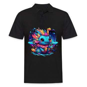 Axolotl - Men's Polo Shirt - black - Front - Kai (181cm)