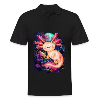 Axolotl - Men's Polo Shirt - black - Front - Kai (181cm)