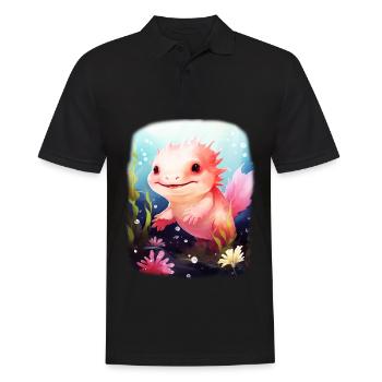 Axolotl - Men's Polo Shirt - black - Front - Kai (181cm)