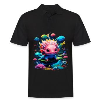 Axolotl - Men's Polo Shirt - black - Front - Kai (181cm)
