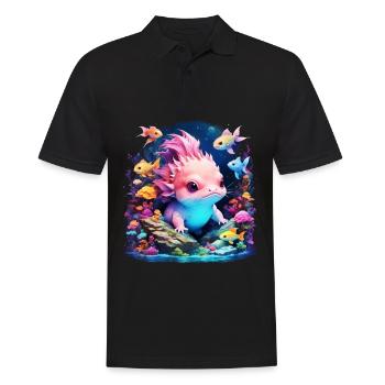 Axolotl - Men's Polo Shirt - black - Front - Kai (181cm)