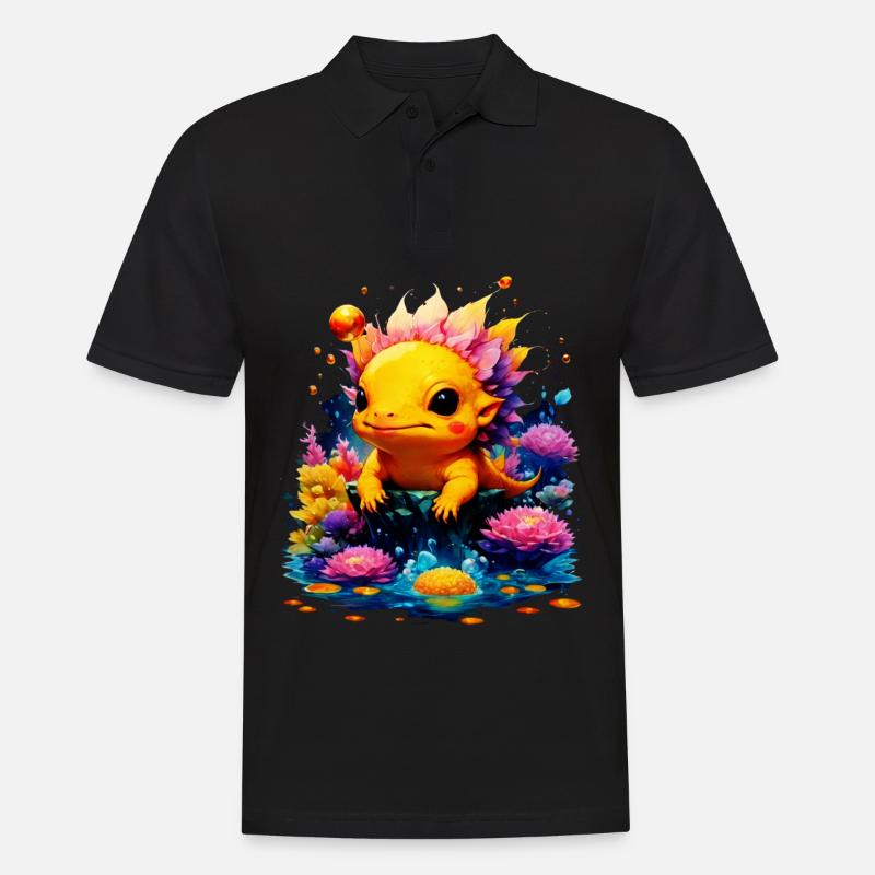 Axolotl - Männer Poloshirt - Schwarz