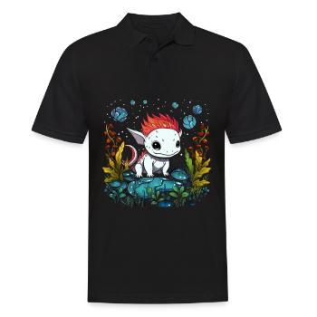 Axolotl - Men's Polo Shirt - black - Front - Kai (181cm)
