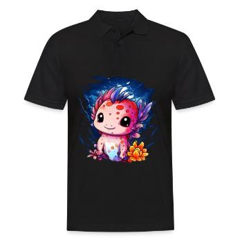 Axolotl - Men's Polo Shirt - black - Front - Kai (181cm)