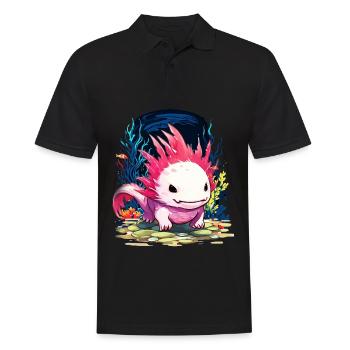 Axolotl - Men's Polo Shirt - black - Front - Kai (181cm)