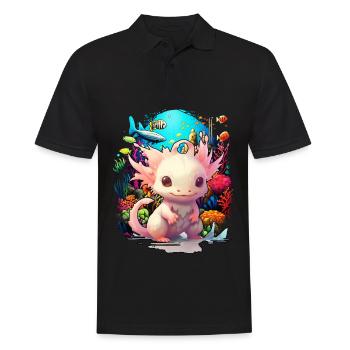Axolotl - Men's Polo Shirt - black - Front - Kai (181cm)
