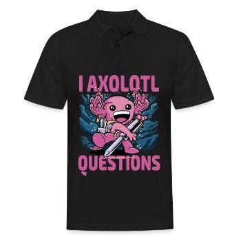 I axolotl questions - Men's Polo Shirt - black - Front - Kai (181cm)
