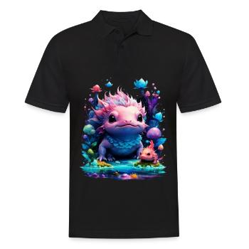 Axolotl - Men's Polo Shirt - black - Front - Kai (181cm)