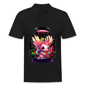 Axolotl - Men's Polo Shirt - black - Front - Kai (181cm)