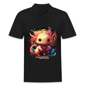 Axolotl - Men's Polo Shirt - black - Front - Kai (181cm)