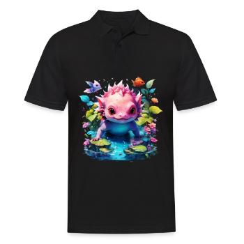 Axolotl - Men's Polo Shirt - black - Front - Kai (181cm)