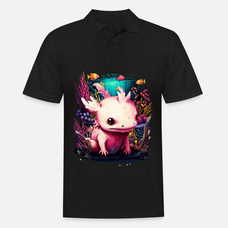 Axolotl - Männer Poloshirt - Schwarz