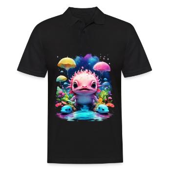 Axolotl - Men's Polo Shirt - black - Front - Kai (181cm)