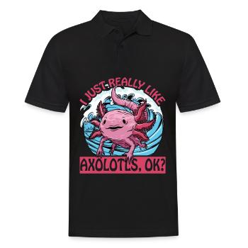 J’aime vraiment les axolotls, d’accord ? - Polo Homme - noir - Devant - Kai (181cm)
