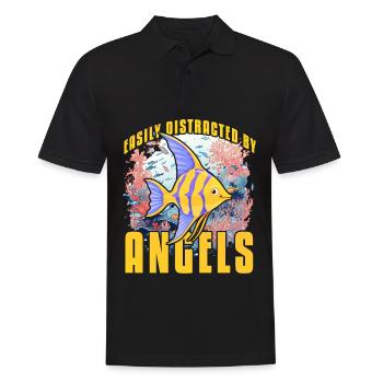 Facilement distrait par les anges - Polo Homme - noir - Devant - Kai (181cm)