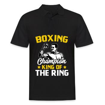 Champion de boxe Roi du ring - Polo Homme - noir - Devant - Kai (181cm)