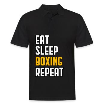 Essen Schlafen Boxen Wiederholen - Männer Poloshirt - Schwarz - Vorne - Kai (181cm)