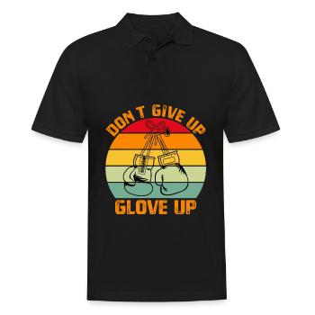 Gib Glove up Boxing nicht auf - Männer Poloshirt - Schwarz - Vorne - Kai (181cm)