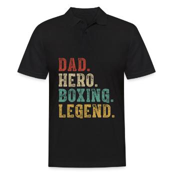Papa Held Boxlegende - Männer Poloshirt - Schwarz - Vorne - Kai (181cm)