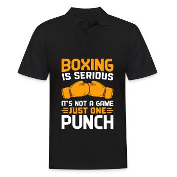 Boxen ist ernst, es ist kein Spiel, nur ein Schlag - Männer Poloshirt - Schwarz - Vorne - Kai (181cm)