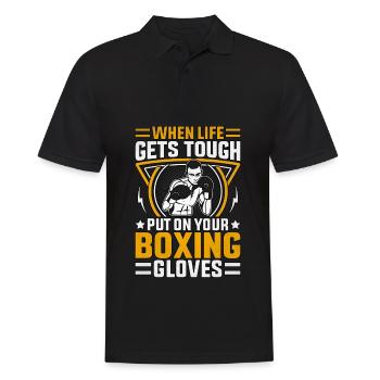 When life gets tough put on your Boxing Gloves - Men's Polo Shirt - black - Front - Kai (181cm)