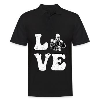 Liebe zum Boxen - Männer Poloshirt - Schwarz - Vorne - Kai (181cm)