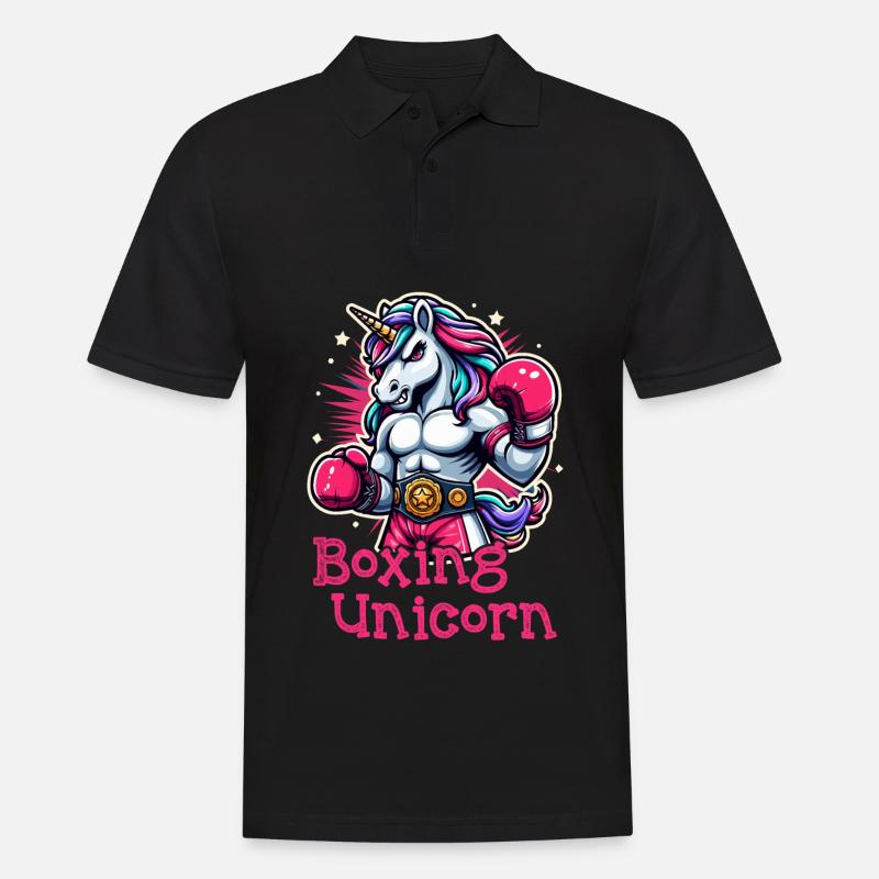 Unicorno pugile - Polo da uomo - nero