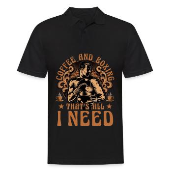 Coffee and Boxing that's all I need - Men's Polo Shirt - black - Front - Kai (181cm)