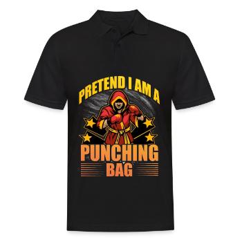 Tu so, als wäre ich ein Boxsack - Männer Poloshirt - Schwarz - Vorne - Kai (181cm)