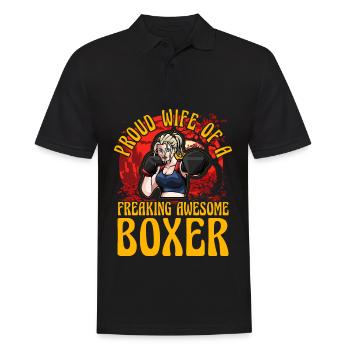 Fière épouse d’un boxeur génial - Polo Homme - noir - Devant - Kai (181cm)