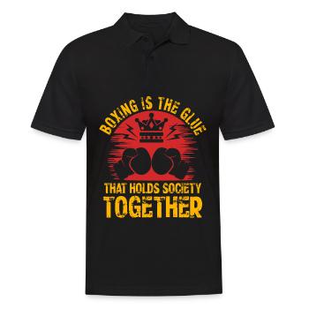Boxen ist der Klebstoff, der die Gesellschaft zusammenhält - Männer Poloshirt - Schwarz - Vorne - Kai (181cm)