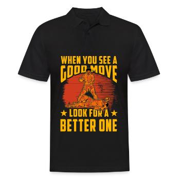 When you see a good Move look for a better one - Men's Polo Shirt - black - Front - Kai (181cm)