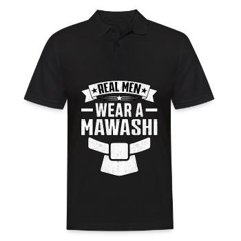Echte Männer tragen einen Mawashi - Männer Poloshirt - Schwarz - Vorne - Kai (181cm)