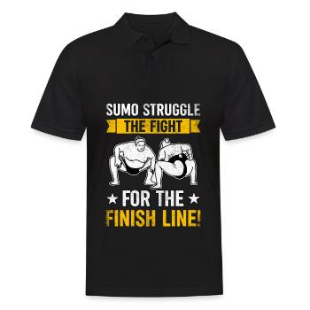 Sumo kämpfen um die Ziellinie - Männer Poloshirt - Schwarz - Vorne - Kai (181cm)