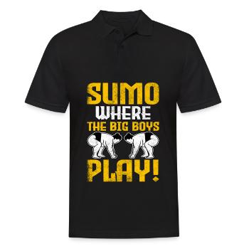 Sumo where the big boys play! - Men's Polo Shirt - black - Front - Kai (181cm)