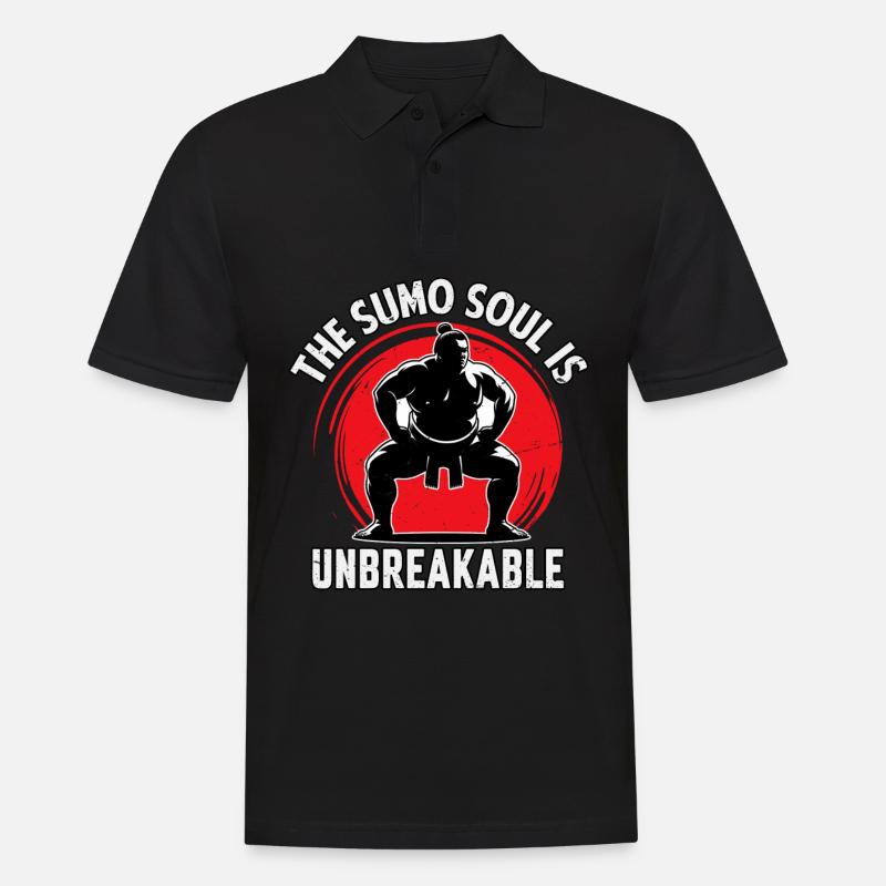 Die Sumo-Seele ist unzerbrechlich - Männer Poloshirt - Schwarz