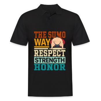 La voie du sumo : respect, force, honneur, - Polo Homme - noir - Devant - Kai (181cm)