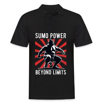 Sumo-Kraft jenseits der Grenzen - Männer Poloshirt - Schwarz - Vorne - Kai (181cm)
