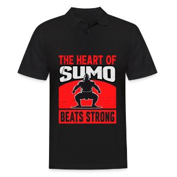Das Herz des Sumo schlägt kräftig - Männer Poloshirt - Schwarz - Vorne - Kai (181cm)