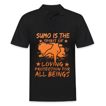 Le sumo est la protection de l’amour de l’ pour tout être - Polo Homme - noir - Devant - Kai (181cm)