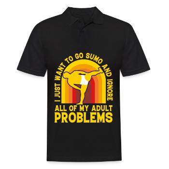 Ich will einfach nur Sumo gehen und alle meine erwachsenen - Männer Poloshirt - Schwarz - Vorne - Kai (181cm)