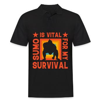 Sumo is vital for my Survival - Men's Polo Shirt - black - Front - Kai (181cm)