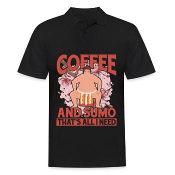 Coffee and Sumo that's all I need - Men's Polo Shirt - black - Front - Kai (181cm)