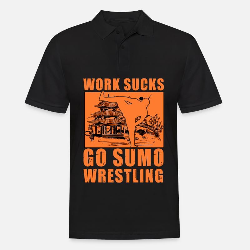 Arbeit Sucks Go Sumo-Ringen - Männer Poloshirt - Schwarz
